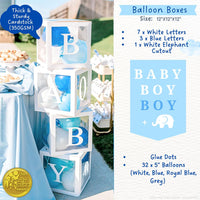 187 pc Premium Elephant Baby Shower Decorations for Boy