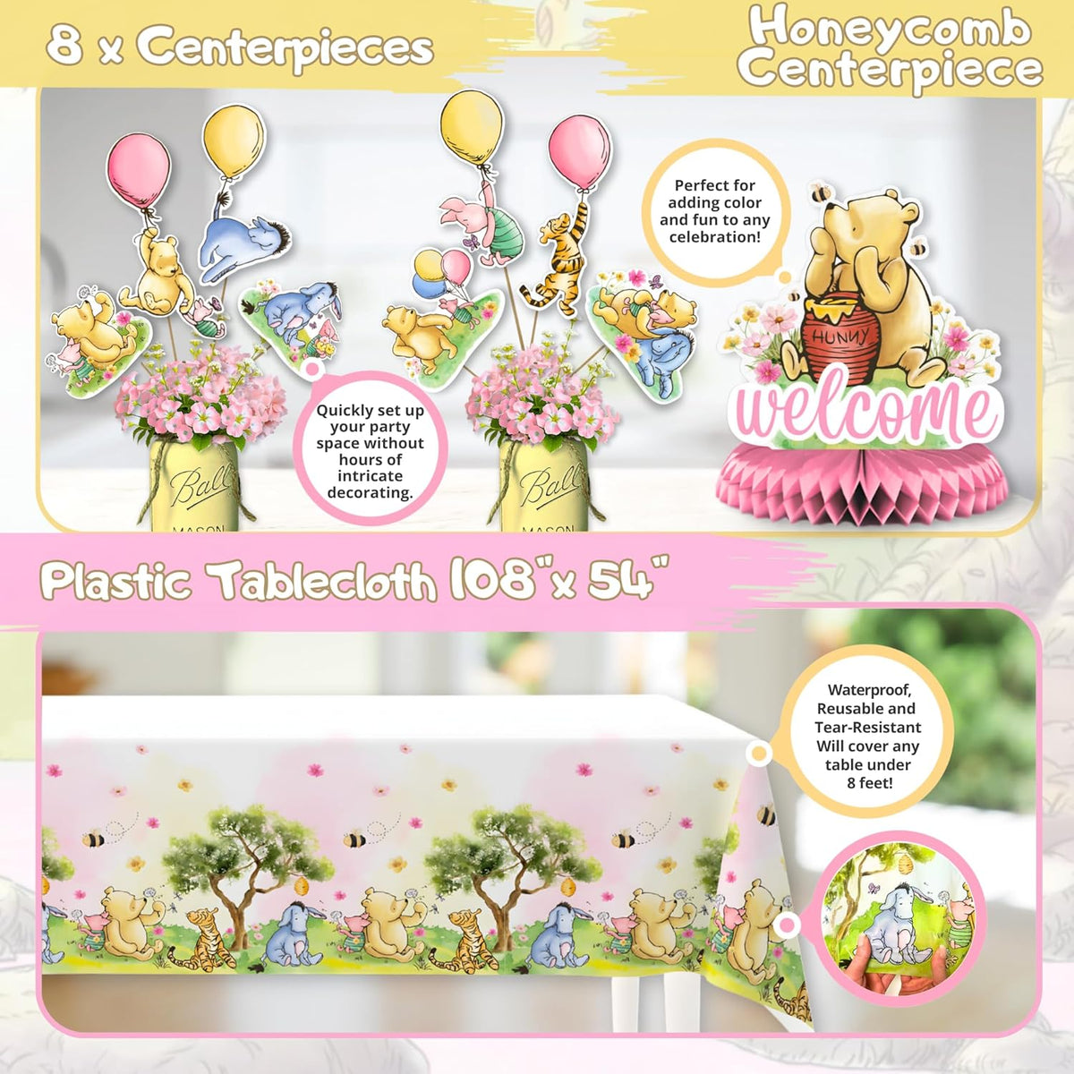 Winnie Baby Shower Decorations Girl