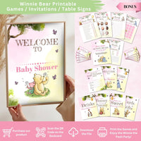 Pink Winnie Baby Shower Decorations
