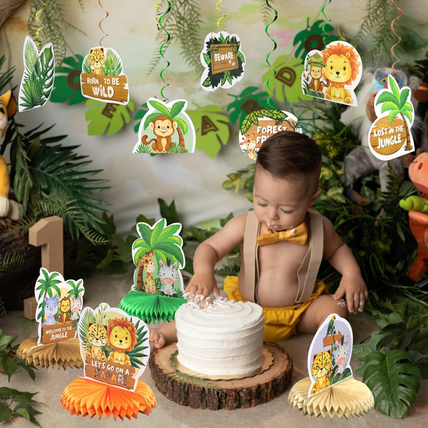 21 Pc Safari Baby Shower, Birthday Decorations for Boys & Girls.