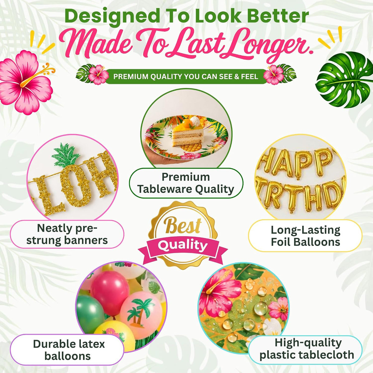 Luau Birthday Party Decorations Set for 25 guests