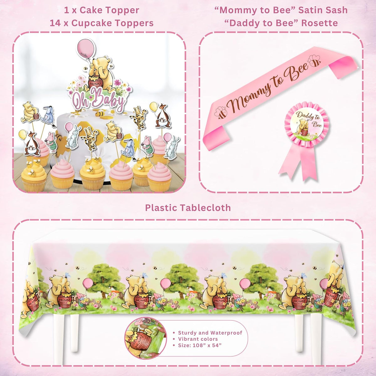 Pink Winnie Baby Shower Decorations