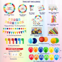 486 PC Colorful Birthday Party Decorations for Men, Women, Kids, Boy, Girl, Unisex.