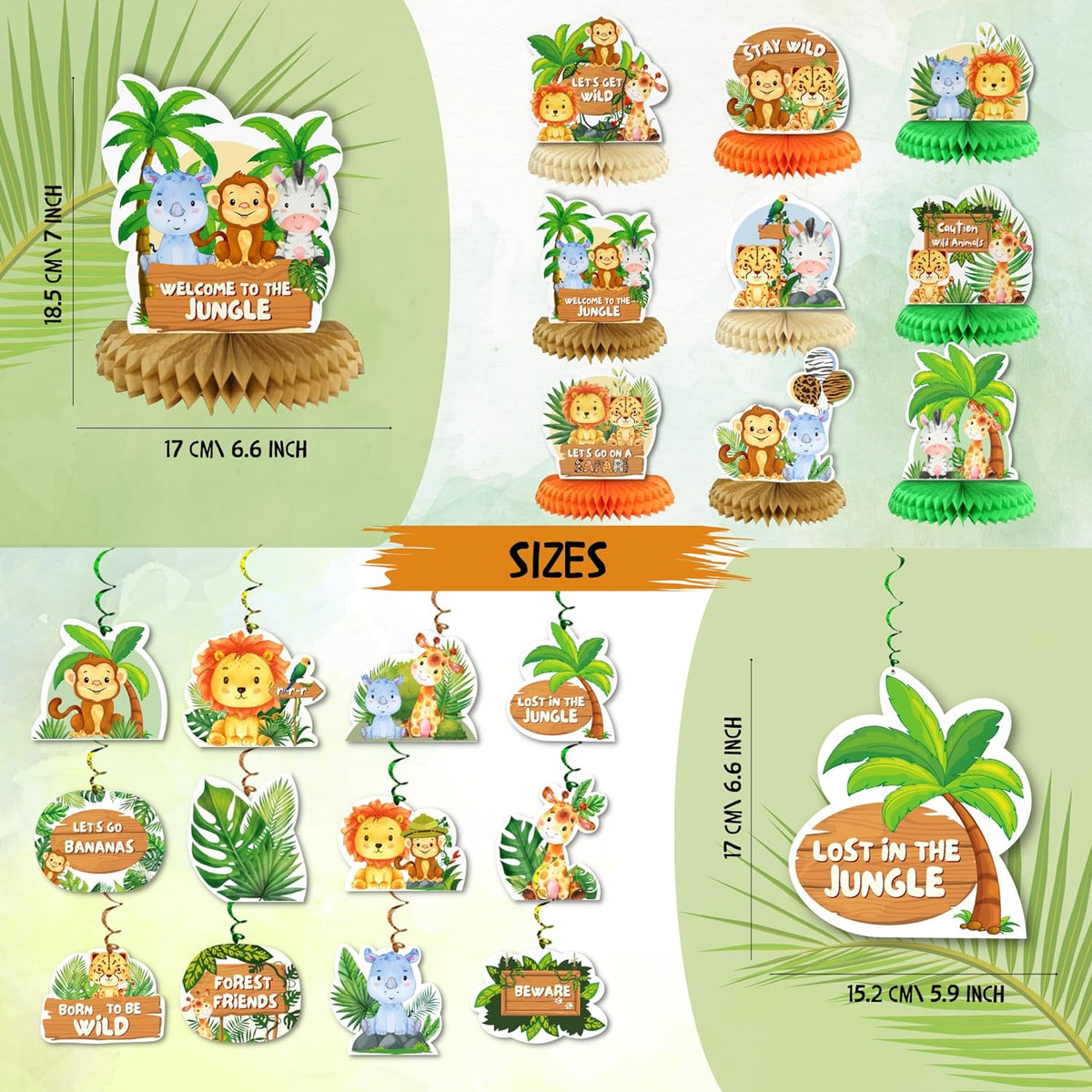 Baby Jungle Safari Theme Birthday Decoration