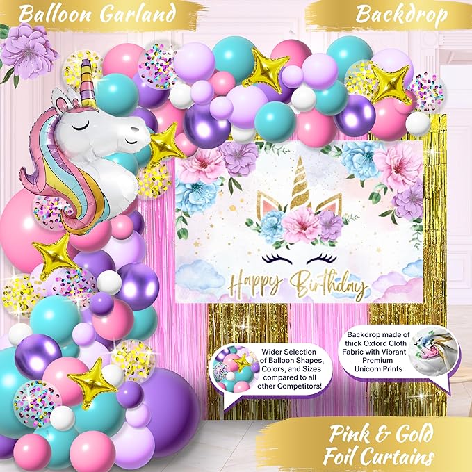 Unicorn Birthday Decorations for Girls Kit. – Rain Meadow