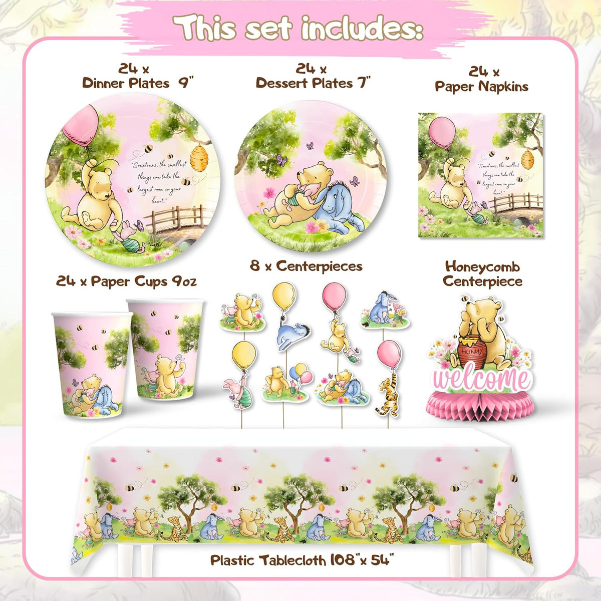 Winnie Baby Shower Decorations Girl