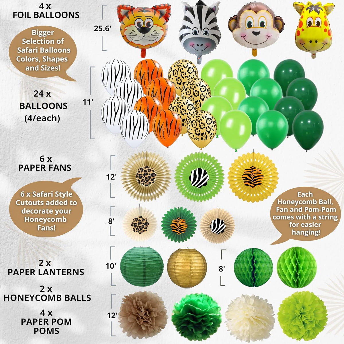 Premium Safari Baby Shower Decorations for Boy Jungle Theme Baby