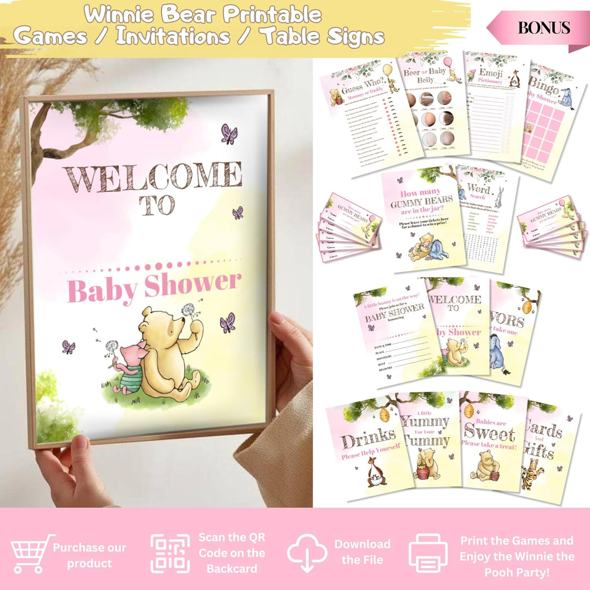 Winnie Baby Shower Decorations Girl