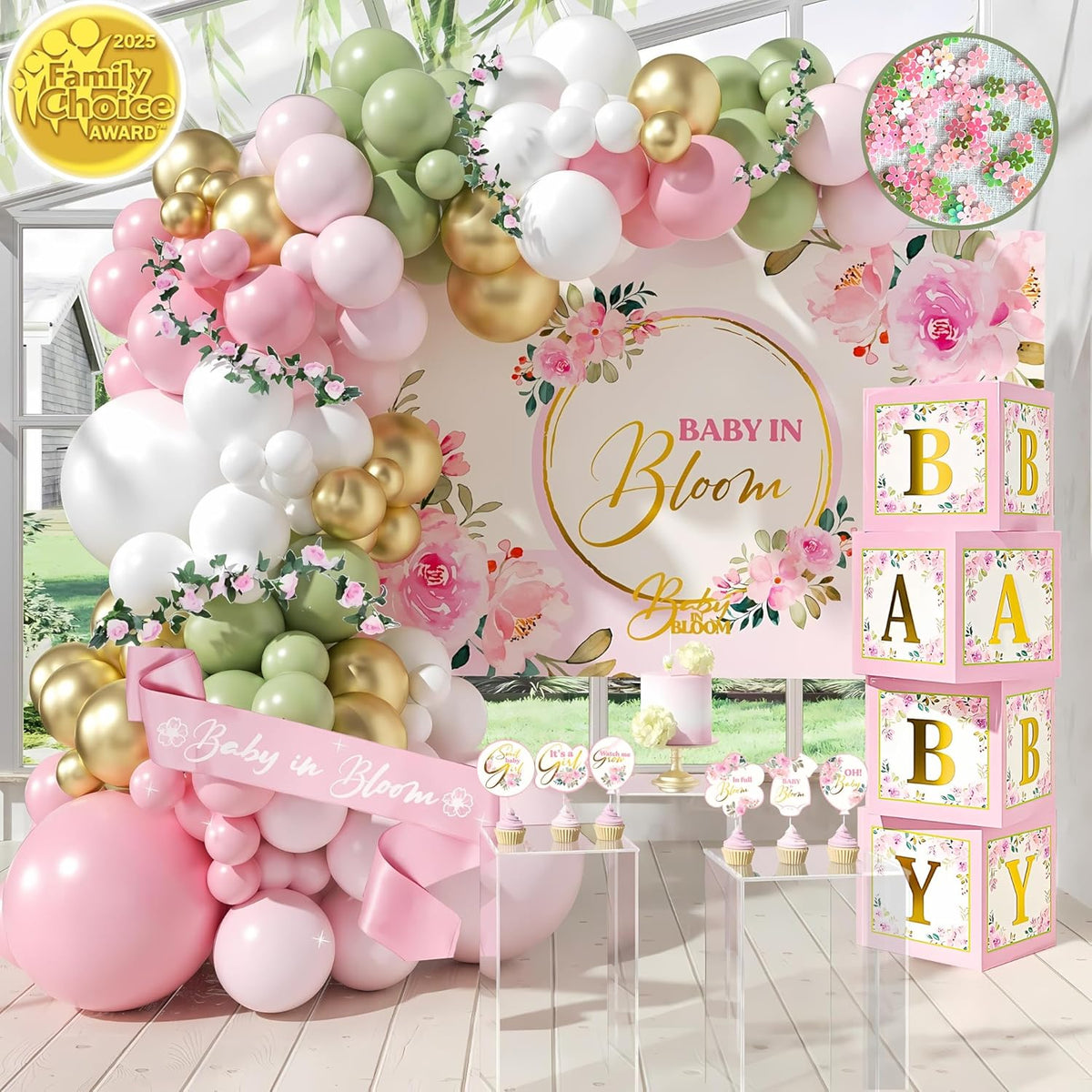 338 PC Baby in Bloom Baby Shower Decorations for Girl.