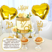 248 Pc Engagement Party Decorations , Gold and White Bridal Decorations.