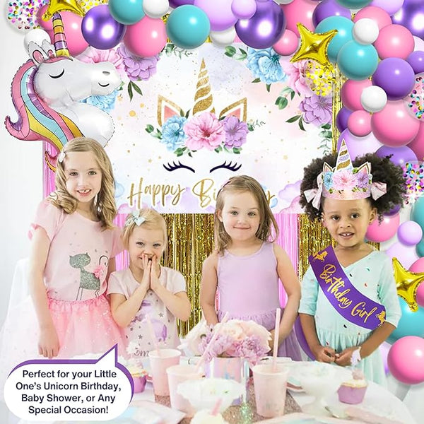 Unicorn Birthday Decorations for Girls Kit.