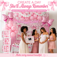 Pink Bow Baby Shower Decorations, Coquette Set for Girls