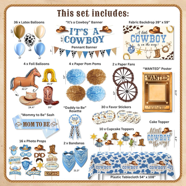 Cowboy Baby Shower Decorations for Boy