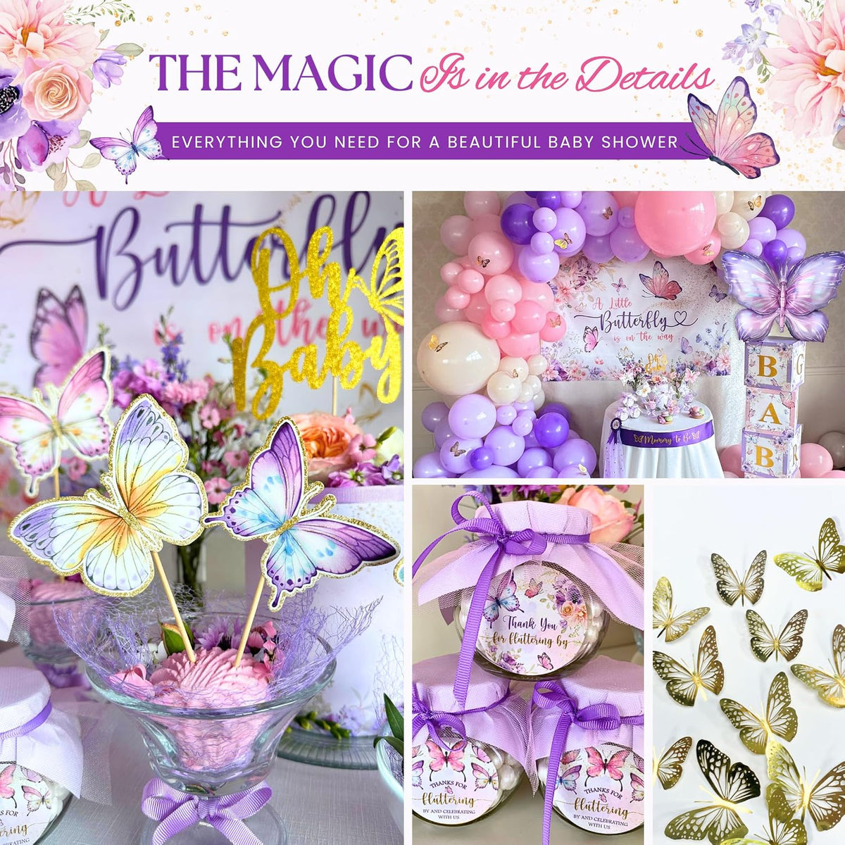 Butterfly Baby Shower Decorations for Girl