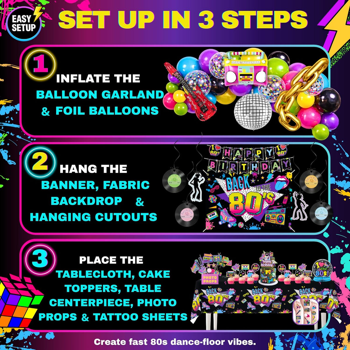 Back to the 80s Birthday Party Decorations