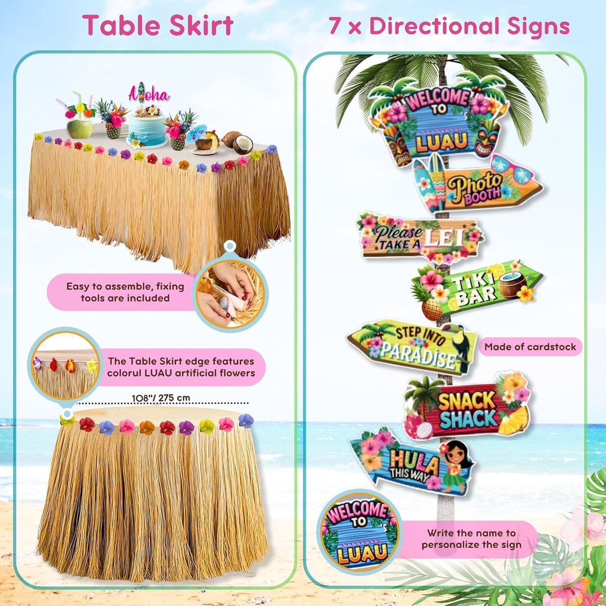 Luau Party Decorations Set – Hawaiian Birthday Party Decor
