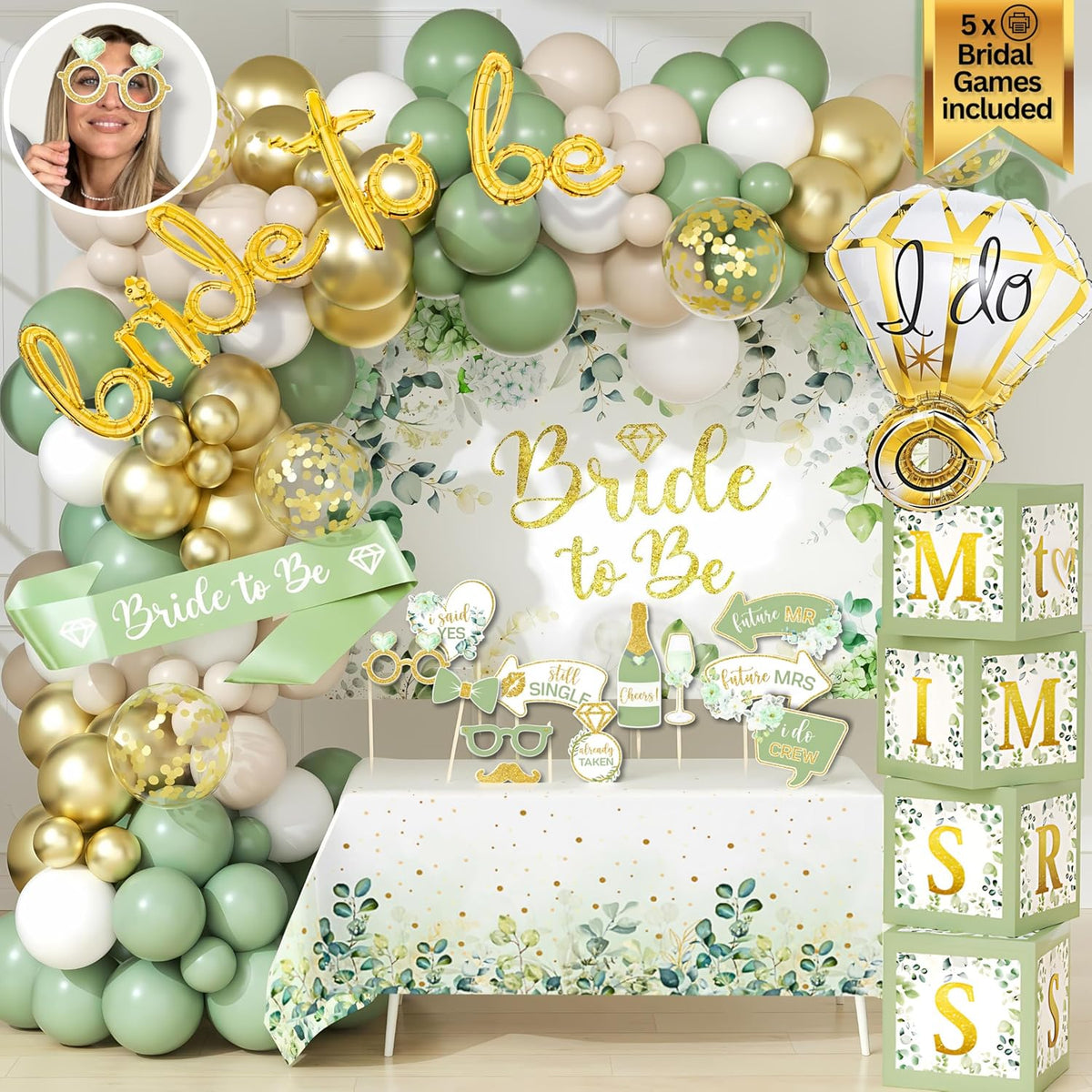 Bridal Shower Decorations Olive Sage Green