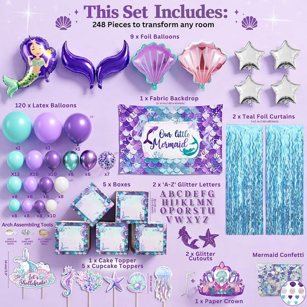 Little Mermaid Birthday Decorations Kit