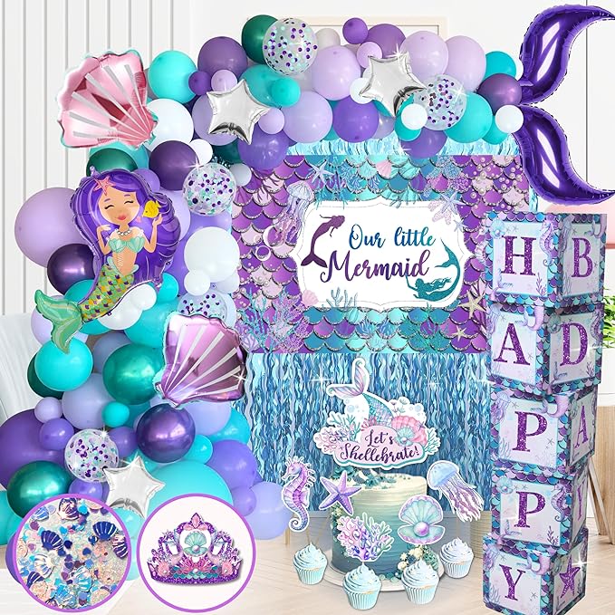 Little Mermaid Birthday Decorations Kit