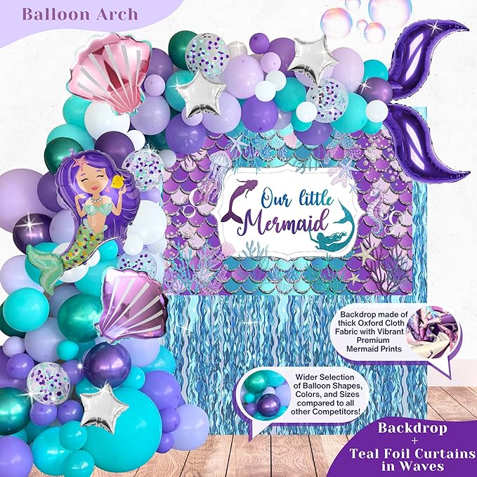 Little Mermaid Birthday Decorations Kit