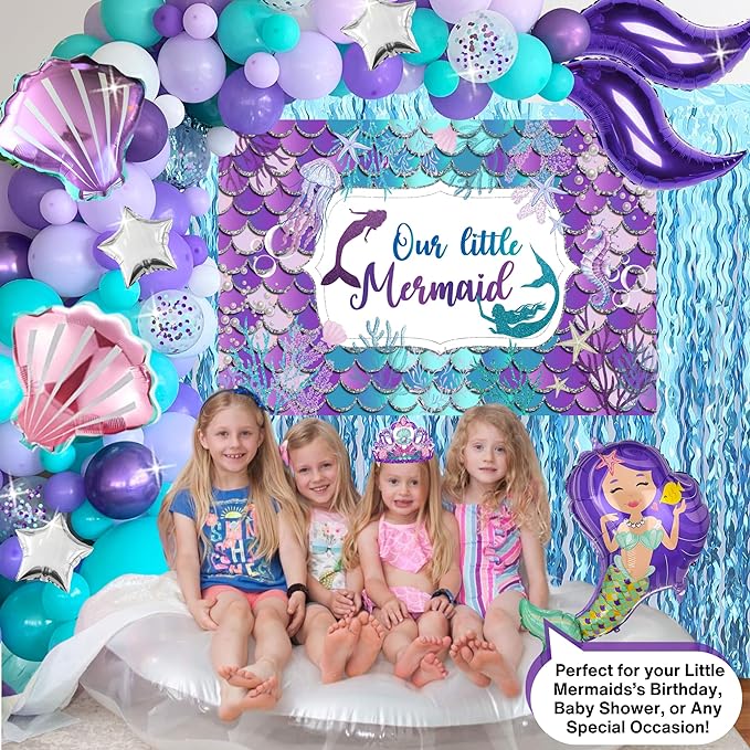 Mermaid Birthday Party Decoration Supplies Kits, Mermaid