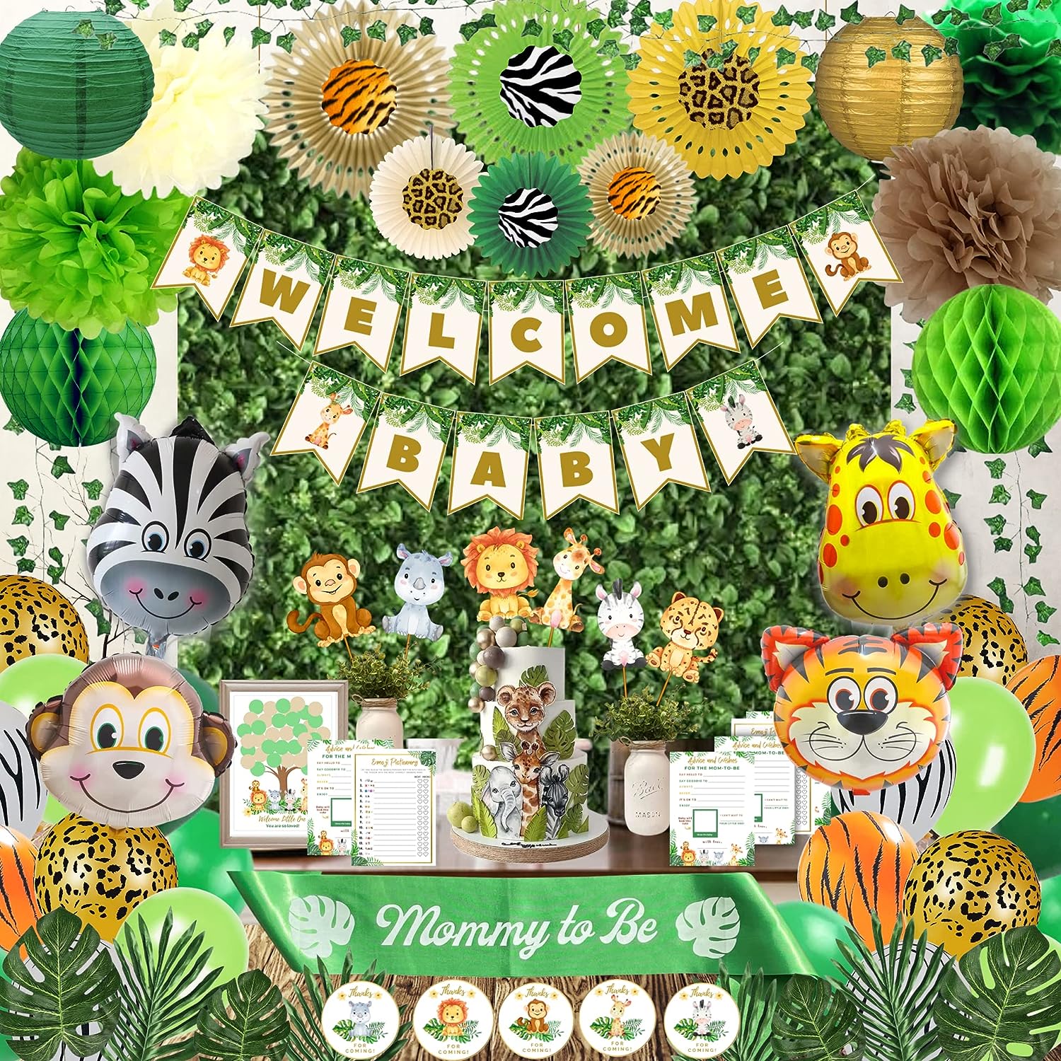 Premium Safari Baby Shower Decorations for Boy Jungle Theme Baby
