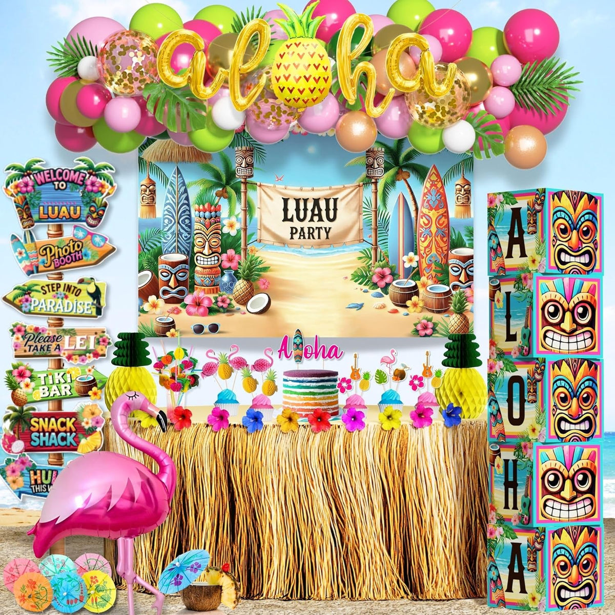 Luau Party Decorations Set – Hawaiian Birthday Party Decor