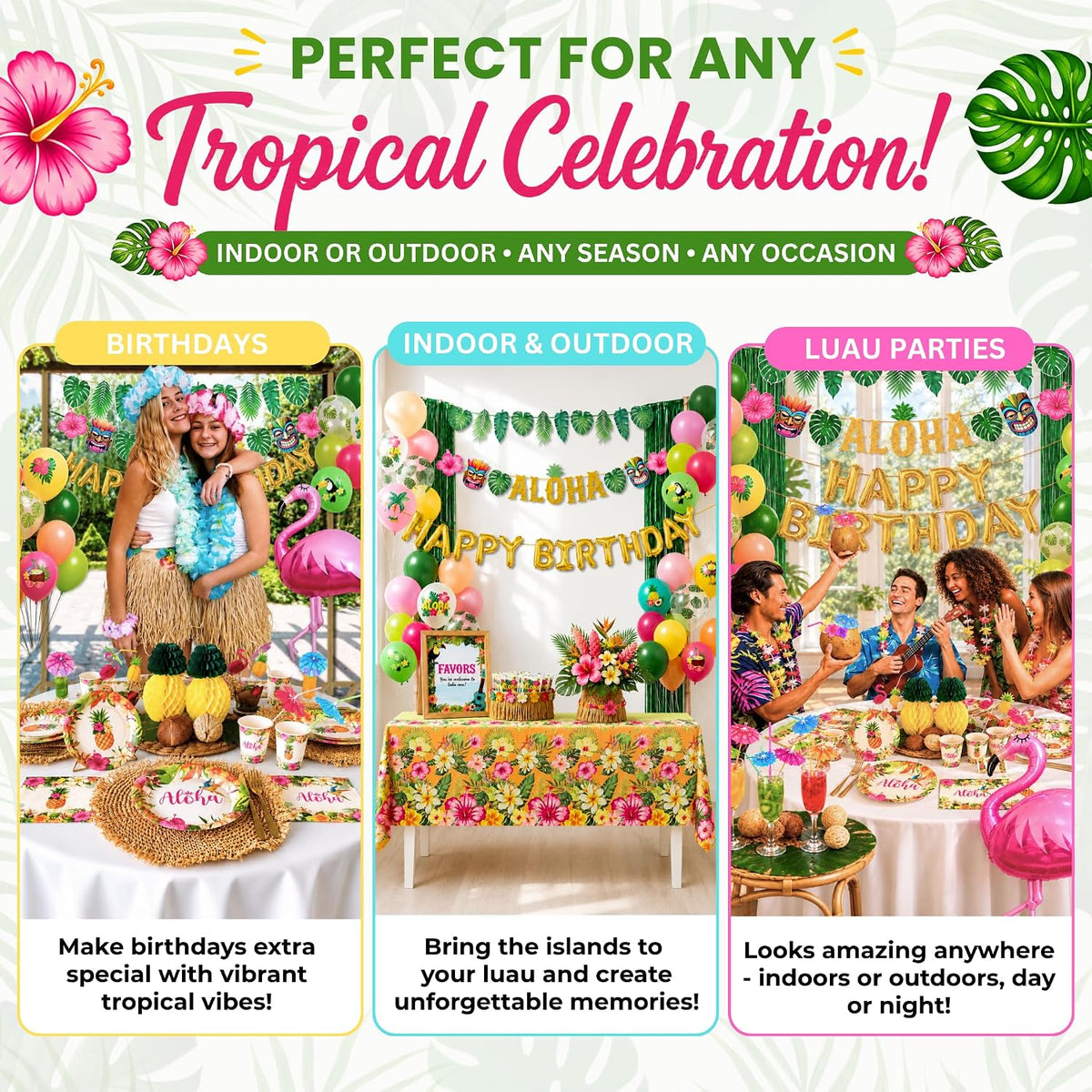 Luau Birthday Party Decorations Set for 25 guests