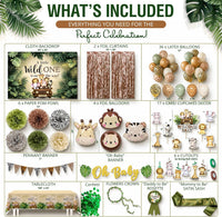 Safari Baby Shower Decorations, Jungle Animal Party Set