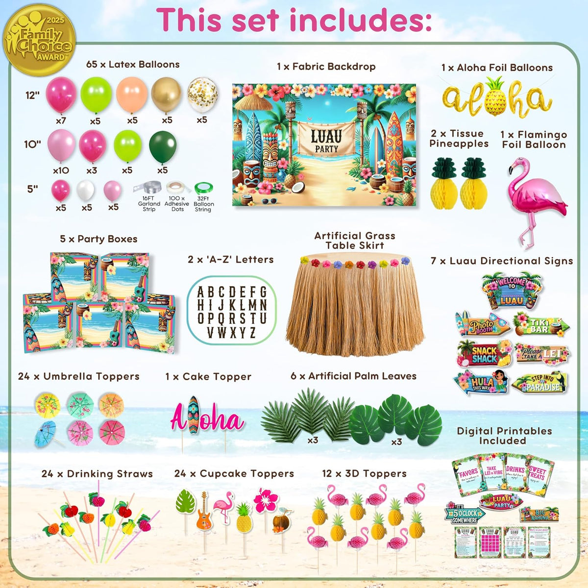 Luau Party Decorations Set – Hawaiian Birthday Party Decor