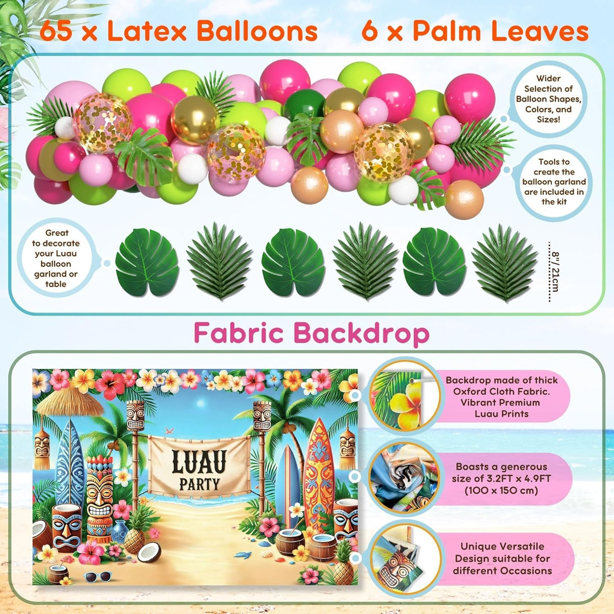 Luau Party Decorations Set – Hawaiian Birthday Party Decor