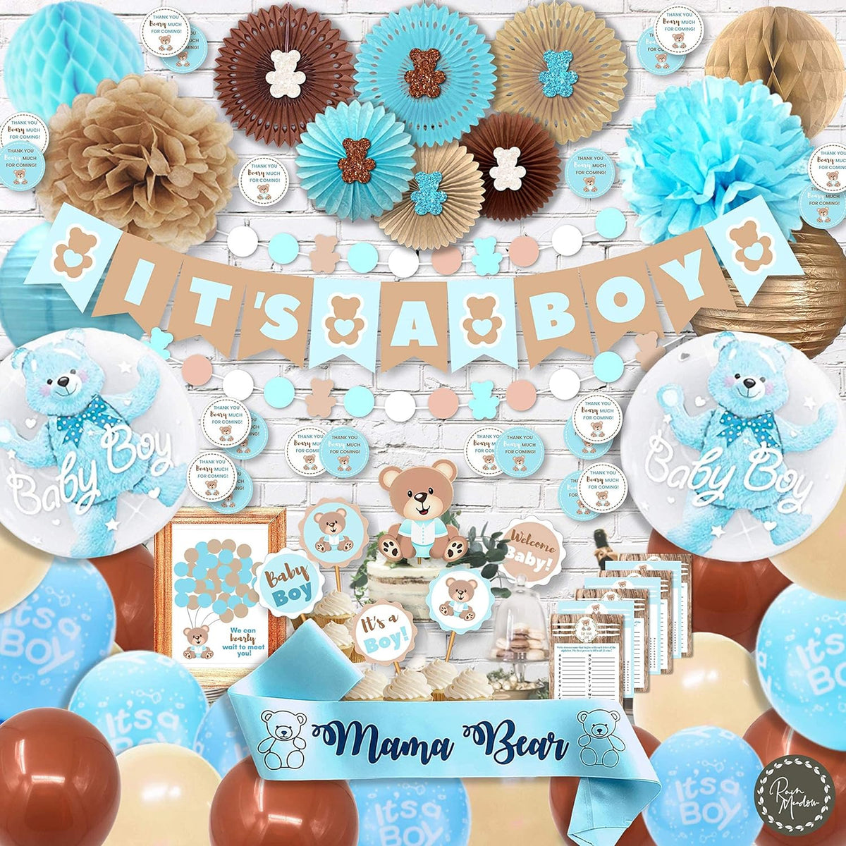 Teddy Bear Baby Shower Decorations for Boy It's A Boy Banner