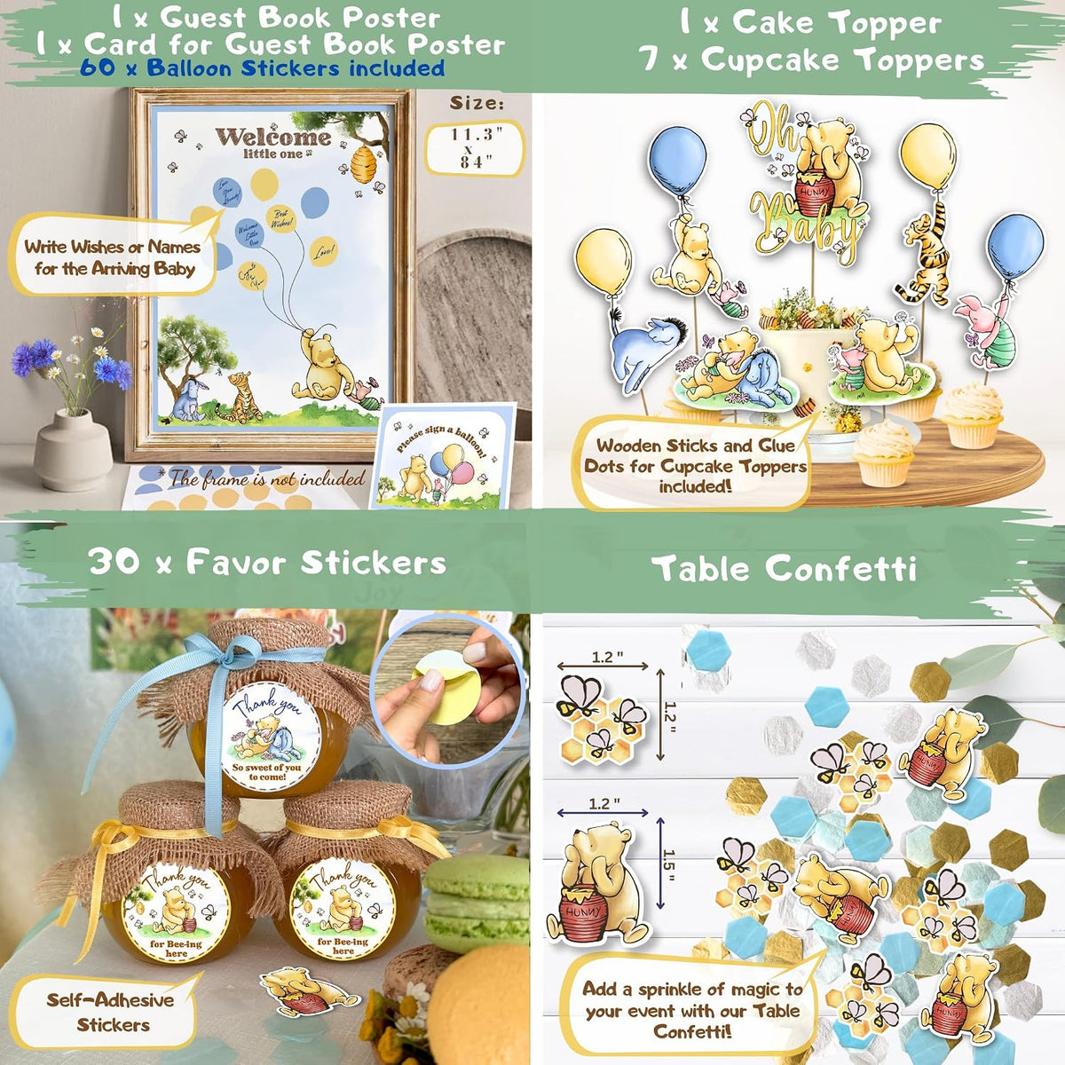 Winnie the Pooh Baby Shower Decorations Kit