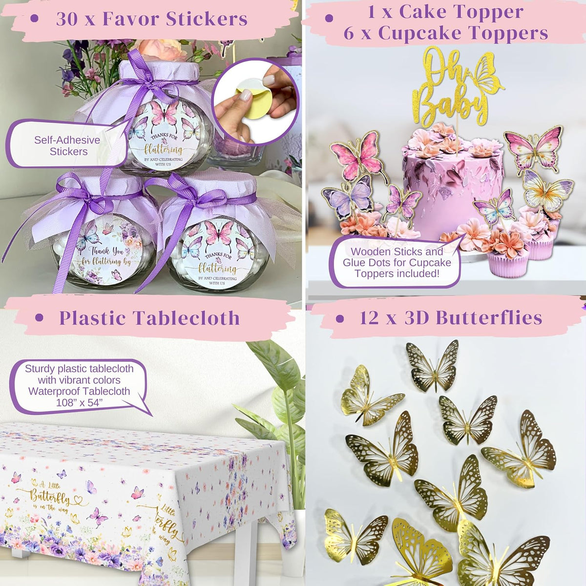 Butterfly Baby Shower Decorations for Girl
