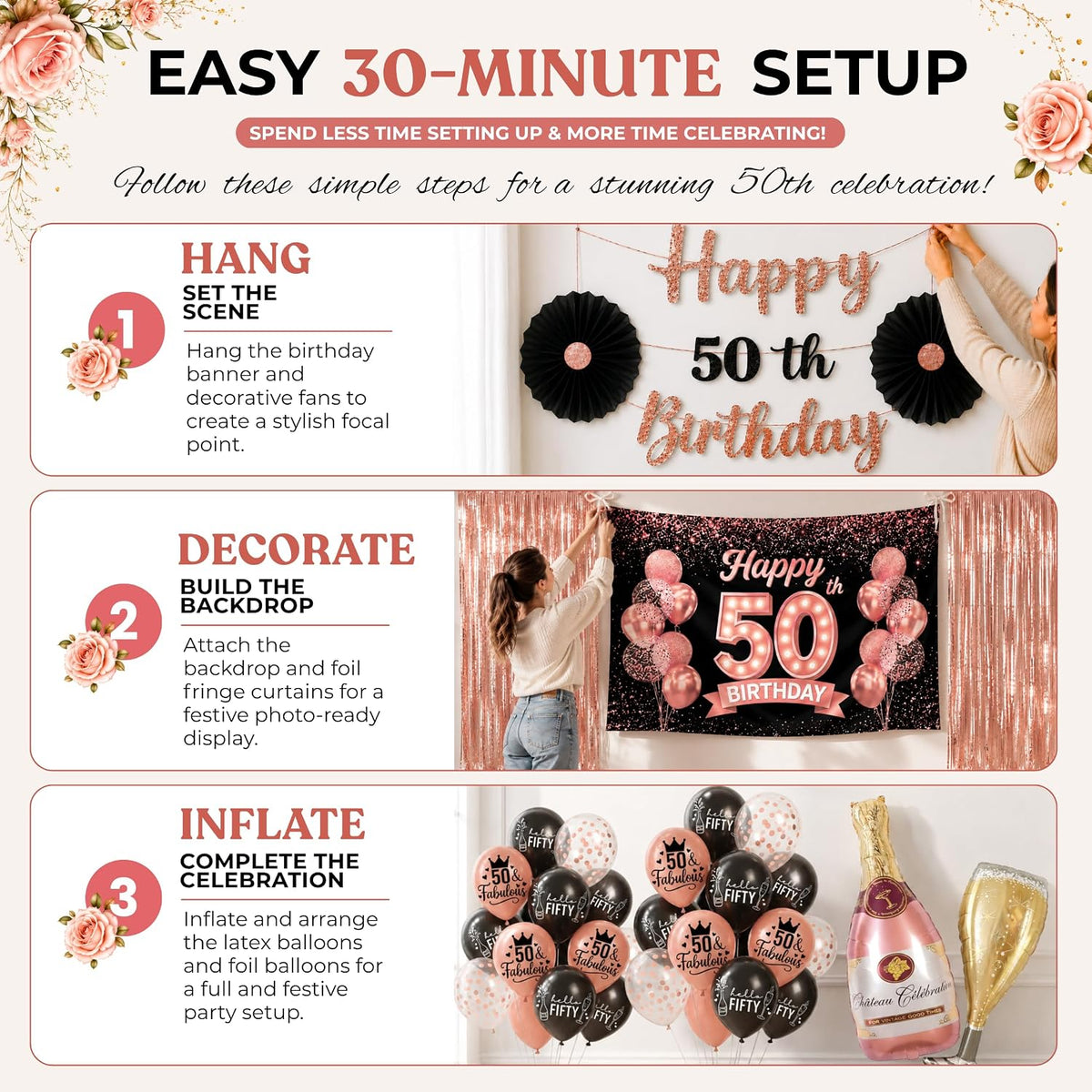 50th Birthday Decorations for Women