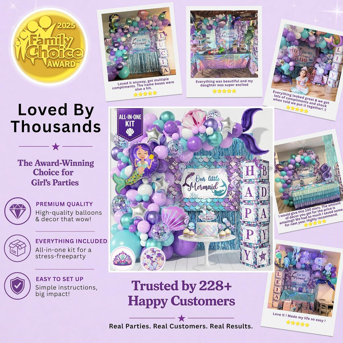 Little Mermaid Birthday Decorations Kit