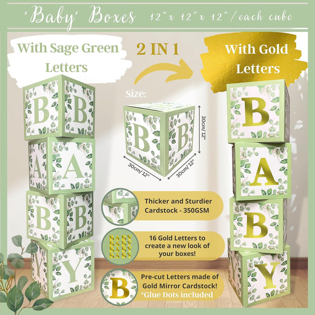 Sage Green Baby Shower Decorations, Gender Neutral