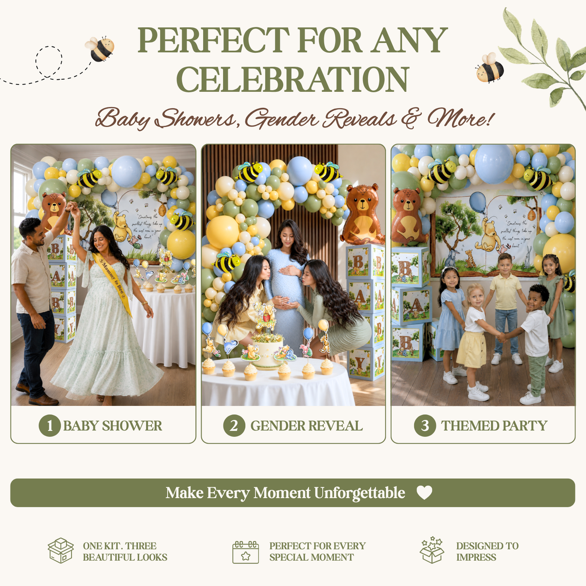 Winnie the Pooh Baby Shower Decorations Kit