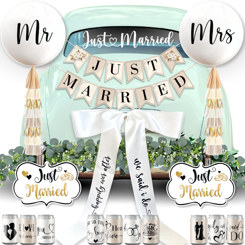 Just Married Car Decorations Kit