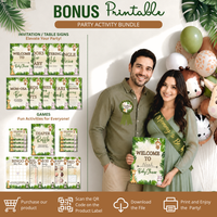Safari Baby Shower Decorations, Jungle Animal Party Set