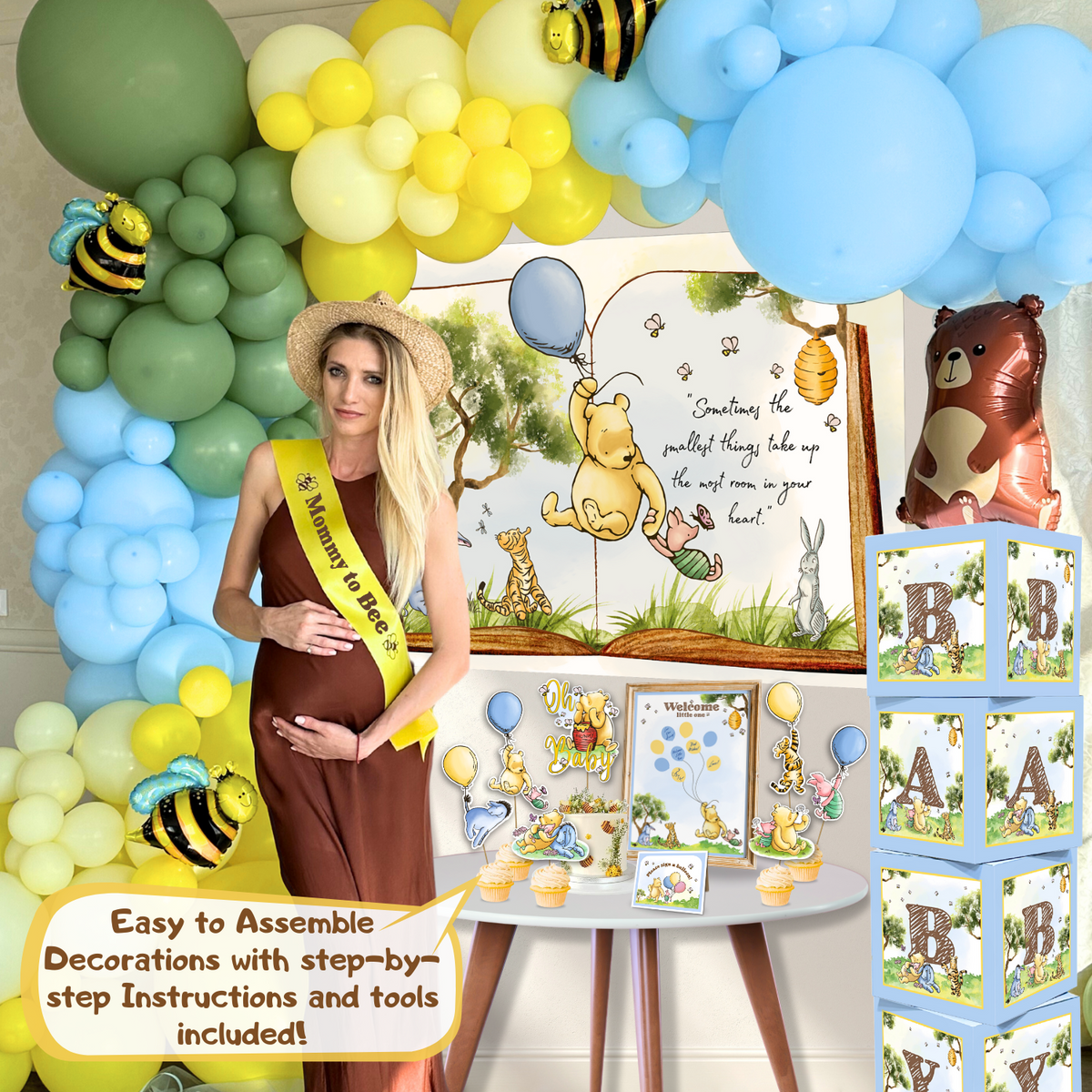 Winnie the Pooh Baby Shower Decorations Kit, All-in-1 Party Pack