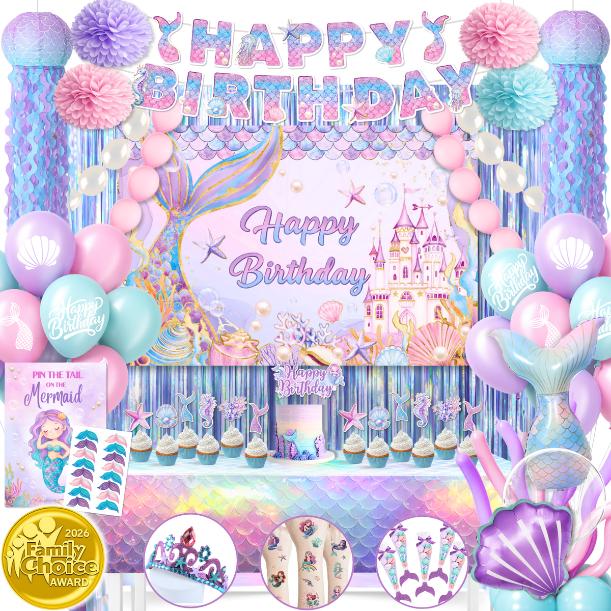 Mermaid Birthday Decorations for Girls