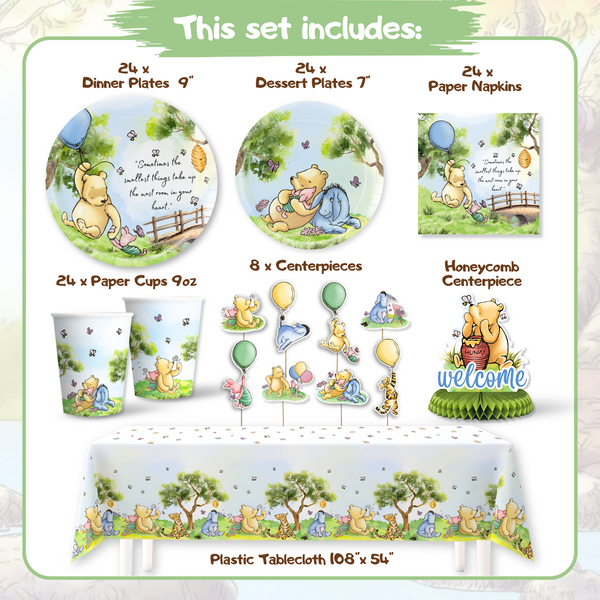 Winnie the Pooh Baby Shower Decorations Set