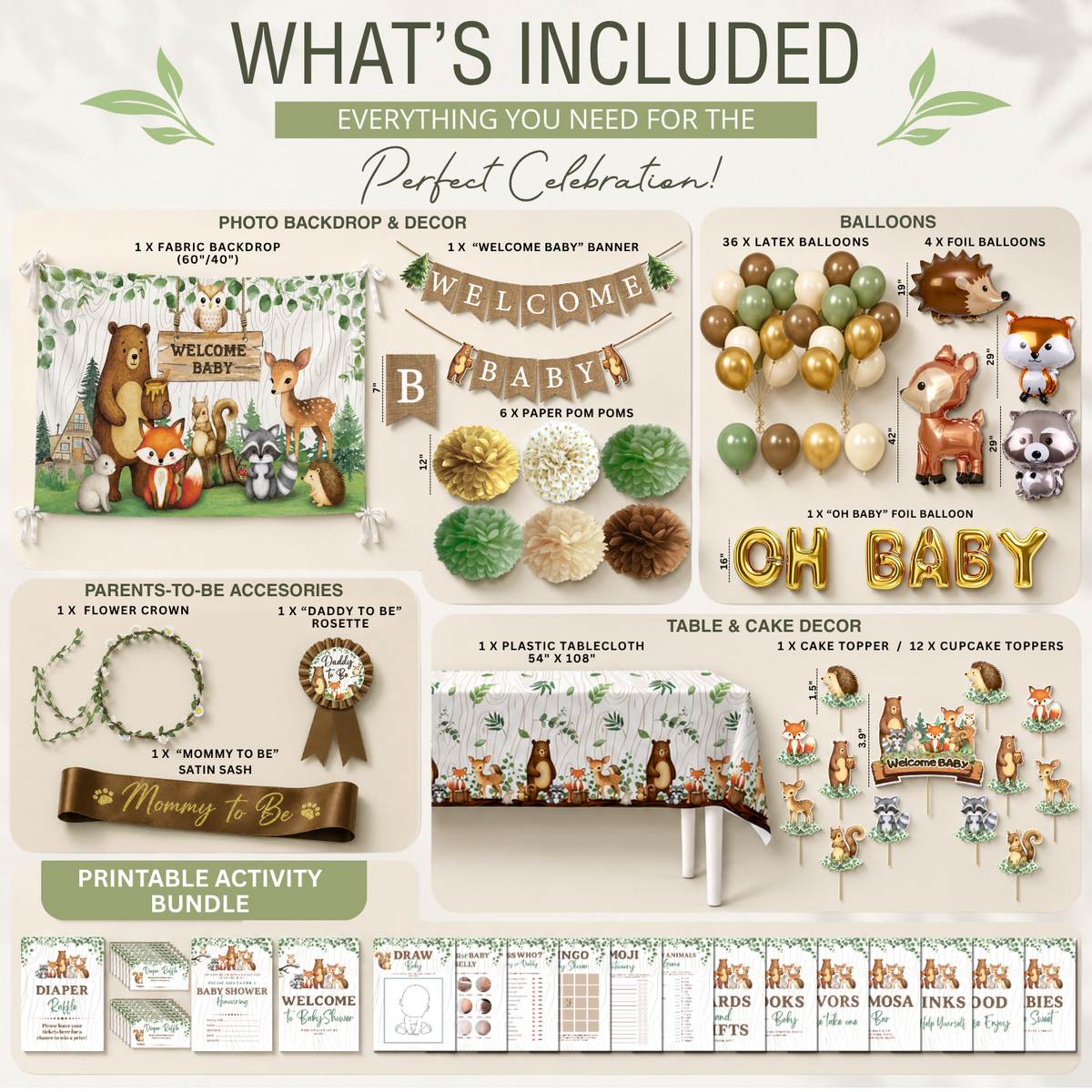 Woodland Animal Baby Shower Decorations