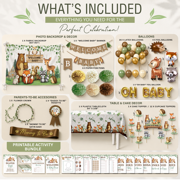 Woodland Animal Baby Shower Decorations