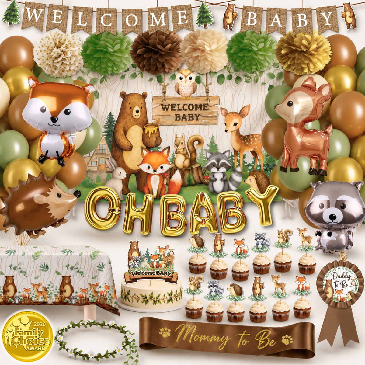 Woodland Animal Baby Shower Decorations