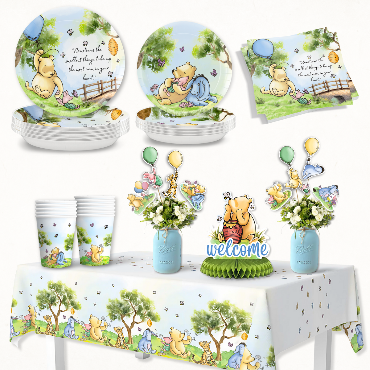 Winnie the Pooh Baby Shower Decorations Set