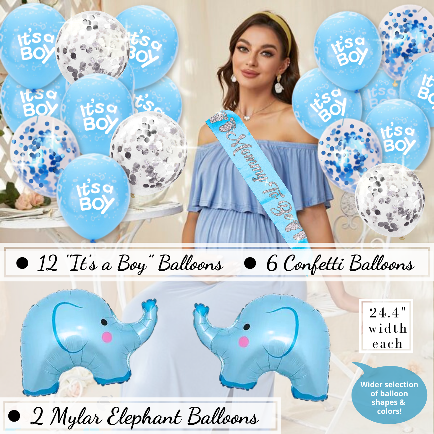 Boy Baby Shower Decorations Jumbo Kit Elephant – Rain