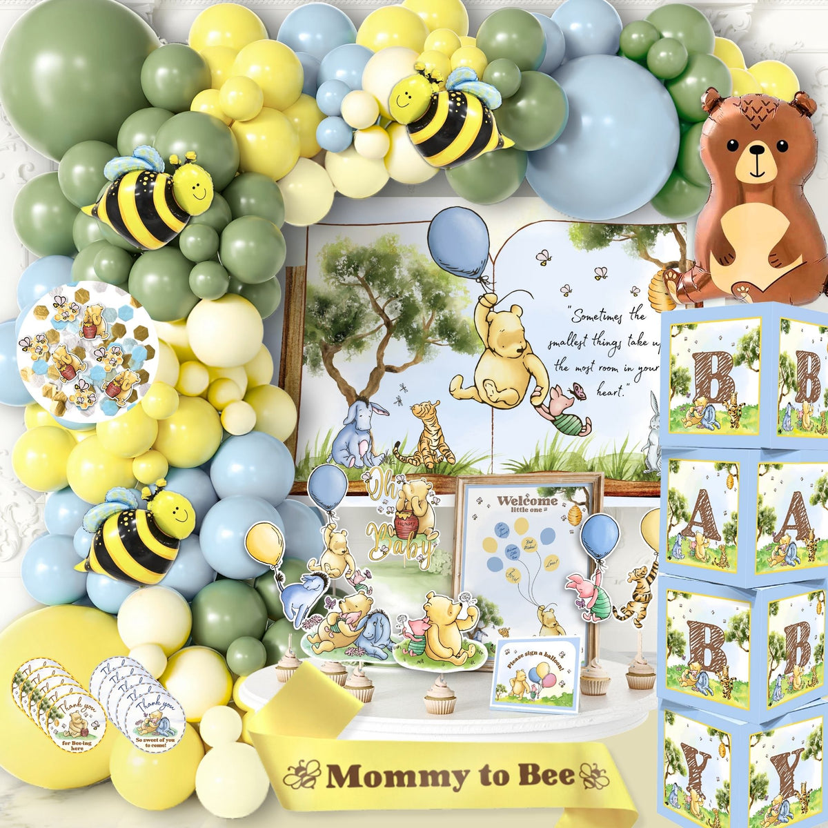 Winnie the Pooh Baby Shower Decorations Kit, All-in-1 Party Pack