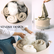 Cotton Rope Basket/ Beige Color/ XL.